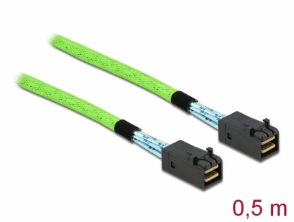 Cablu PCI Express Mini SAS HD SFF-8673 la SFF-8673 0.5m, Delock 86624